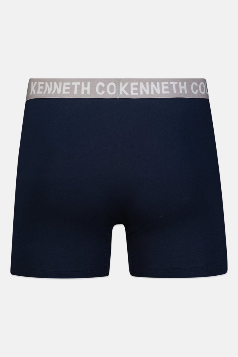 Kenneth Cole Men 2 Pack Brand Logo Trunks, Navy - Image 2